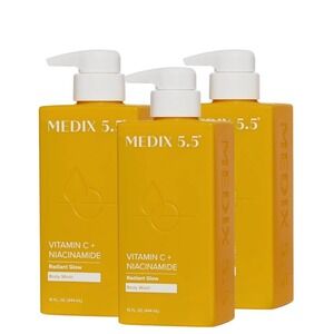 3PCK Medix 5.5 Vitamin C Body Wash W/ Niacinamide | Radiant Glow Citrus Scented